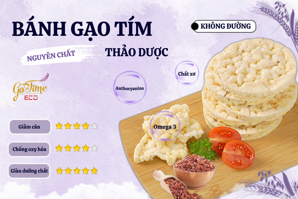 Bánh gạo tím thảo dược gotime eco